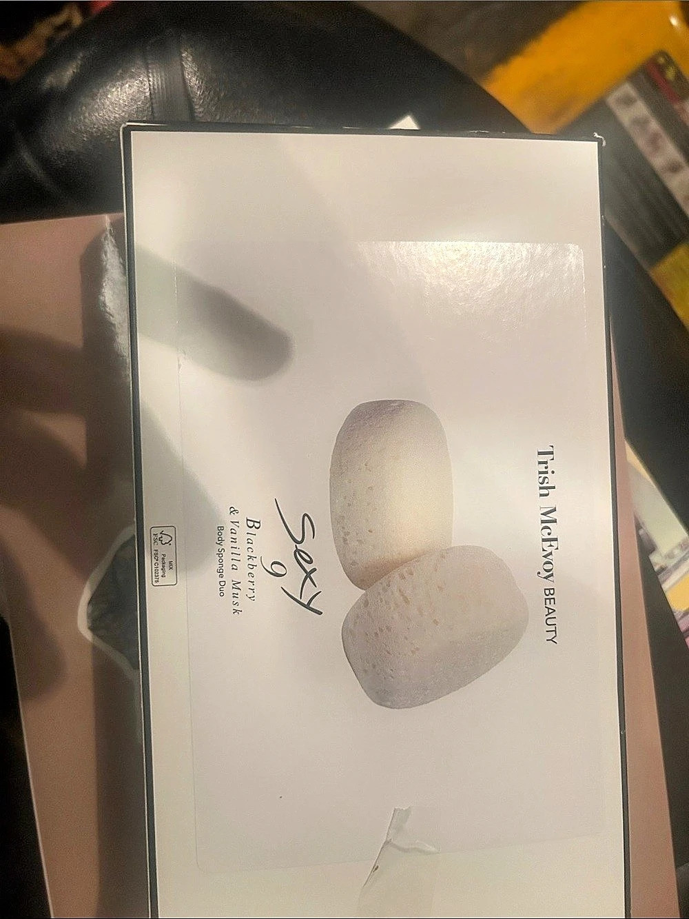 Trish McEvoy beauty sexy 9 blackberry and vanilla, musk, soap &body sponge duel